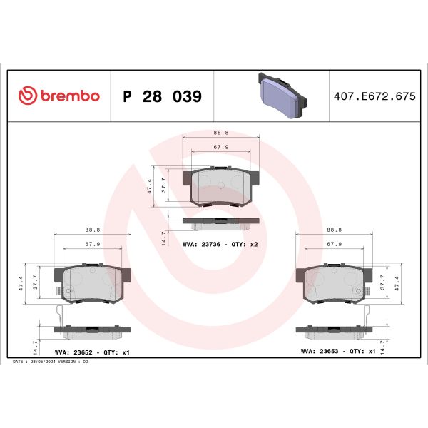Brembo P28039 Brake Pads Set