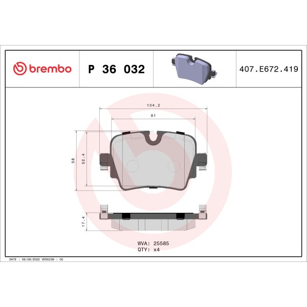 Brembo P36032 Brake Pads Set