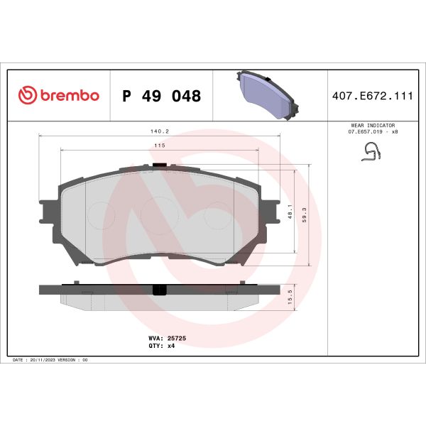 Brembo P49048 Brake Pads Set