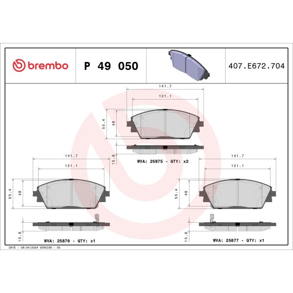 Brembo P49050 Brake Pads Set