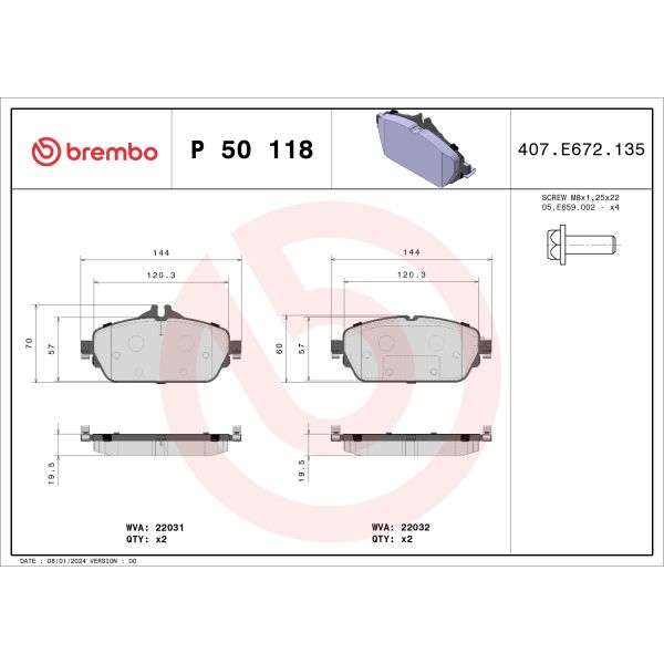 Brembo P50118 Brake Pads Set