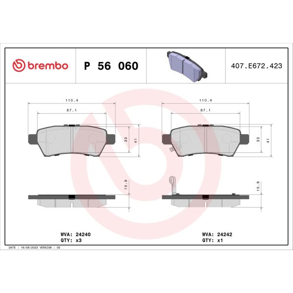 Brembo P56060 Brake Pads Set