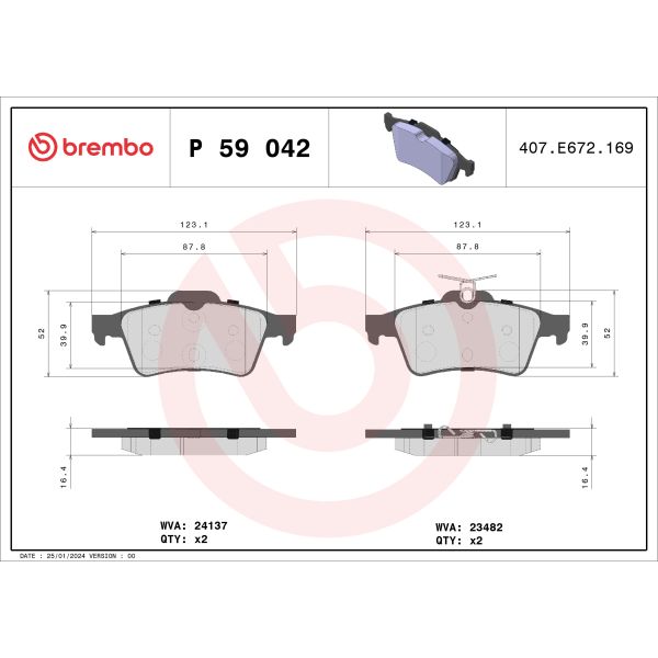Brembo P59042 Brake Pads Set