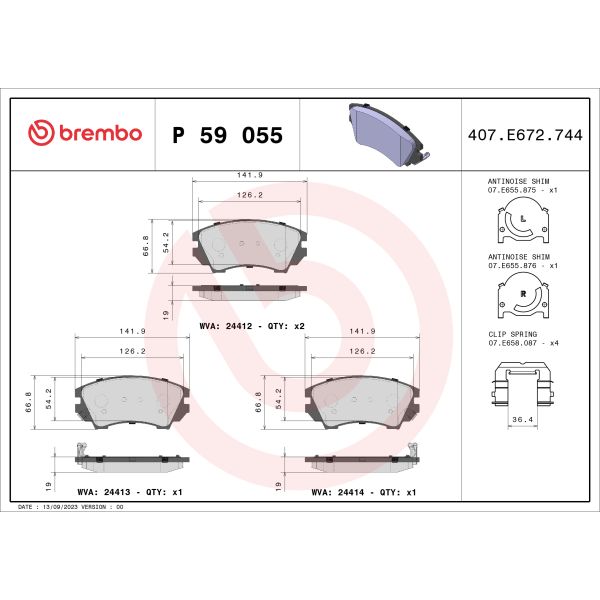 Brembo P59055 Brake Pads Set
