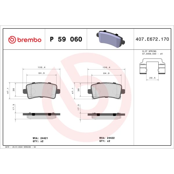 Brembo P59060 Brake Pads Set
