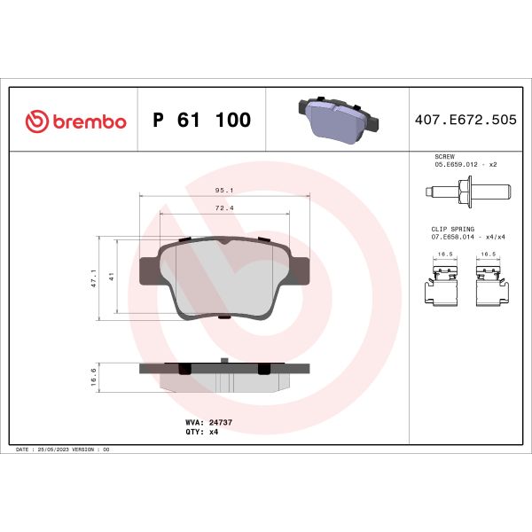 Brembo P61100 Brake Pads Set