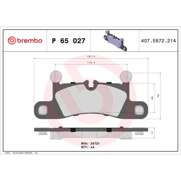 Brembo P65027 Brake Pads Set