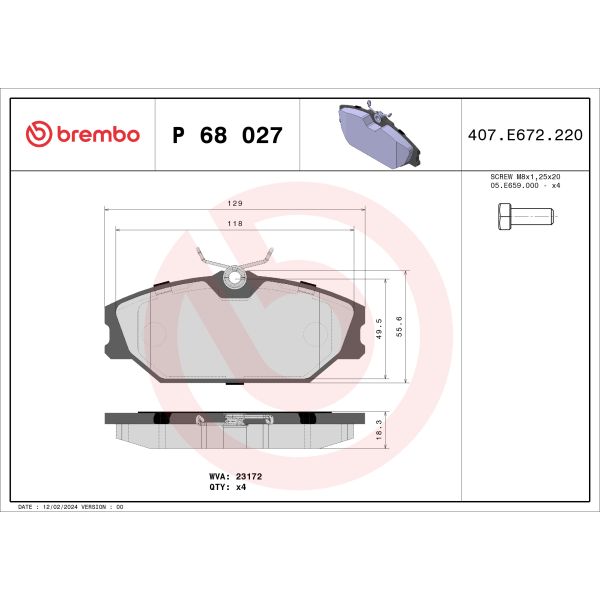 Brembo P68027 Brake Pads Set