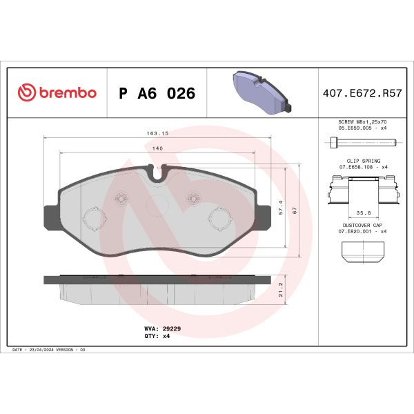 Brembo PA6026 Brake Pads Set