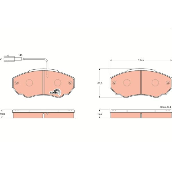 TRW GDB1517 Brake Pads Set