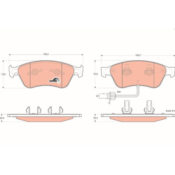 TRW GDB1553 Brake Pads Set