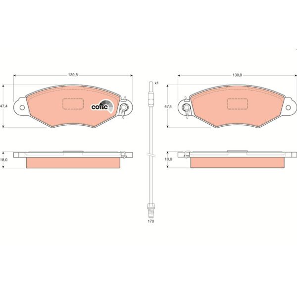 TRW GDB1402 Brake Pads Set
