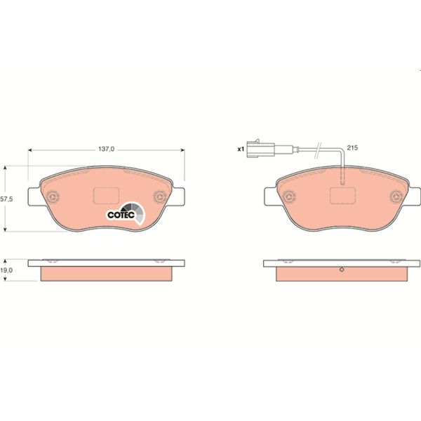 TRW GDB1655 Brake Pads Set