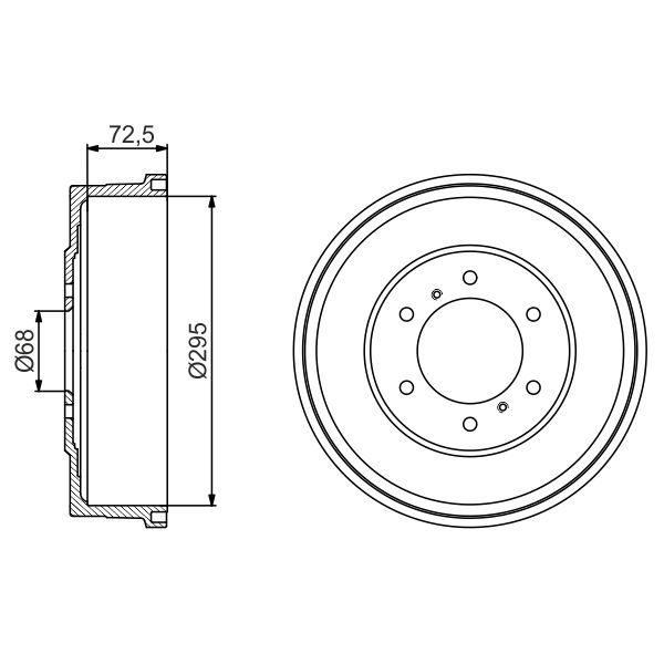 Bosch 0986477215 Brake Drum