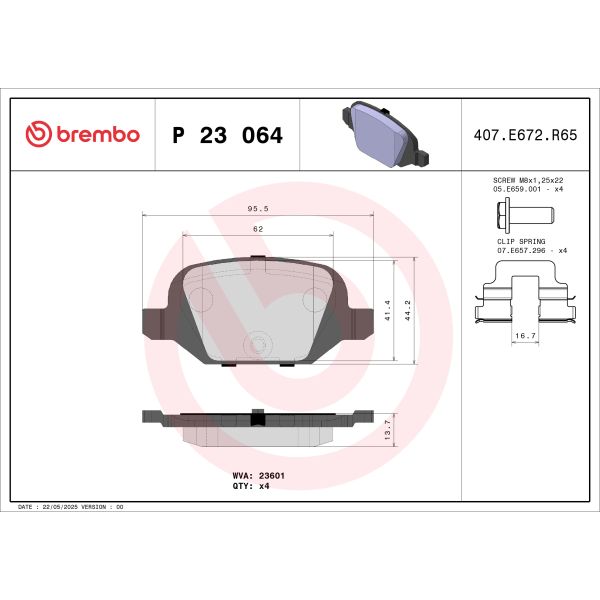 Brembo P23064 Brake Pads Set