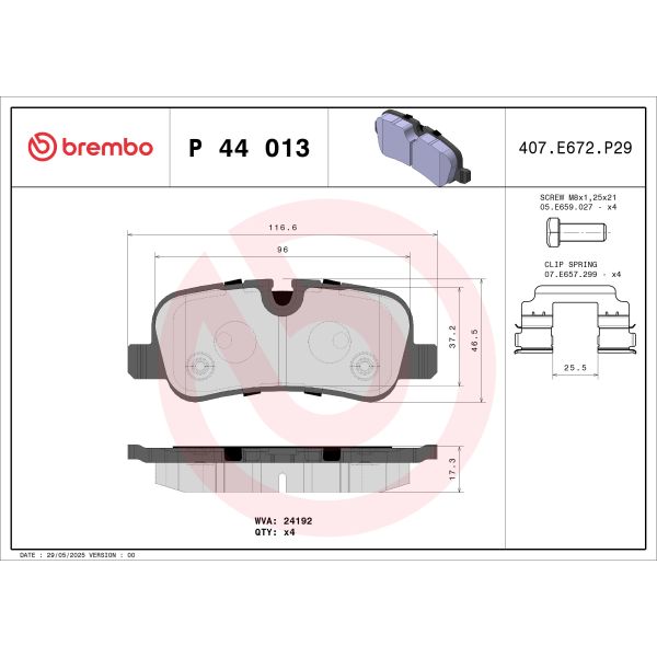 Brembo P44013 Brake Pads Set