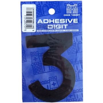 Castle DPX123 3 - 3in Adhesive Black Pack Of 12