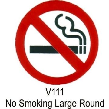 Castle V111 No Smoking Large Round Sticker 97mm
