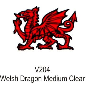 Castle V204 Welsh Dragon Red On Clear 108x64mm