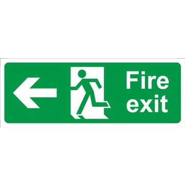 Castle SS011SA Fire Exit Arrow Left Sign 400x150mm