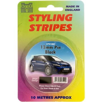 Castle CPS12BK 12mm Solid Stripe Black