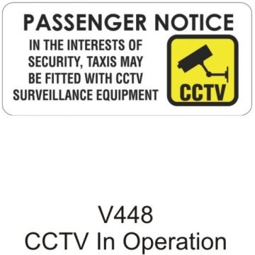 Castle V448 Cctv Passenger Notice Sticker