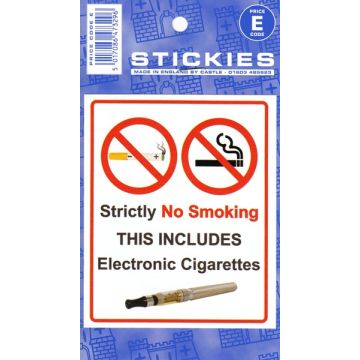 Castle V552 No Electronic Cigarettes Sticker