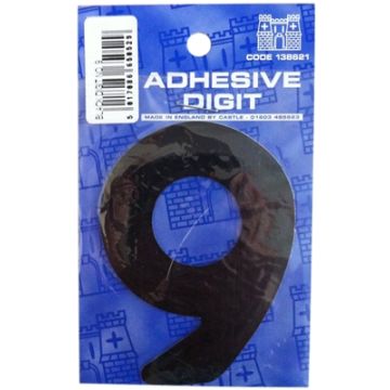 Castle DPX129 9 - 3in Adhesive Black Pack Of 12