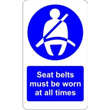 Castle V562 Seatbelt Must Be Worn At All Times New
