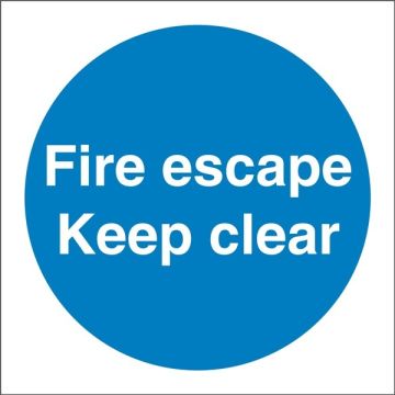 Castle SS007SA Fire Escape Keep Clear Sign 100x100mm