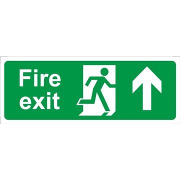 Castle SS014F Fire Exit Arrow Up Rigid 400x150mm