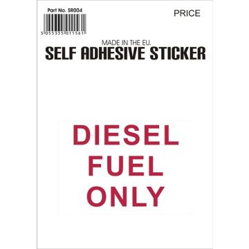 Castle V94 Diesel Fuel Red Sticker