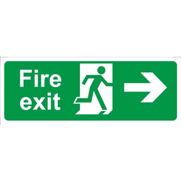 Castle SS012F Fire Exit Arrow Right Rigid 400x150mm