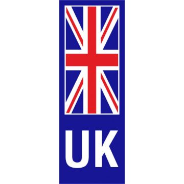 Castle V638 UK UNION JACK NO PLATE WHITE STICKER