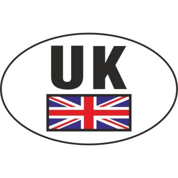 Castle V639 UK UNION JACK SMALL OVAL STICKER