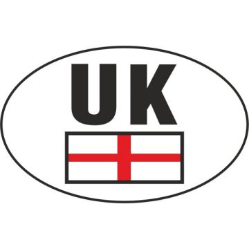 Castle V640 UK ST GEORGE SMALL OVAL STICKER