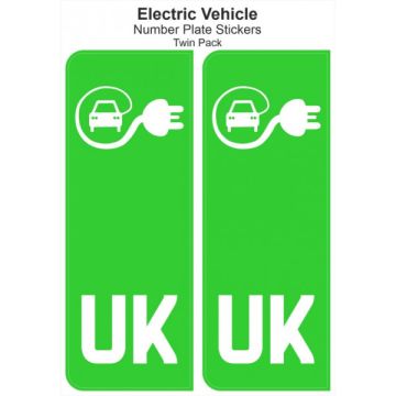 Castle V641 UK E.V NO PLATE PAIR GREEN STICKERS