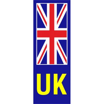 Castle V643 UK UNION JACK NO PLATE YELLOW STICKER