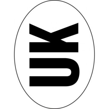 Castle V644 X-LARGE UK OVAL STICKER