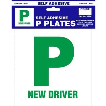 Castle SAPP Self Adhesive P Plates - 1 Pair