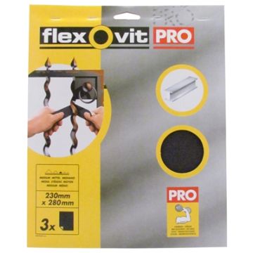 Flexovit 63642526304 Medium Emery Sheets 3 Pack