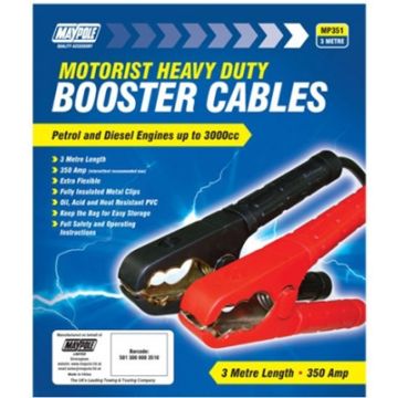 Maypole 351 Booster Cables 10mm X 3m Polybag