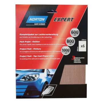 Norton 63642541761 230x280mm Top Coat Preparation Assort 6 Pk