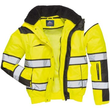 Portwest C466YBRS 961 Yellow Hivis Bomber Jacket Sml