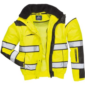 Portwest C466YBRL 947 Yellow Hivis Bomber Jacket Lrg