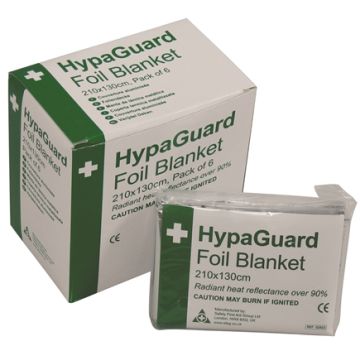 Safety First Aid Q2023T Hypaguard Disposable Foil Blanket X6