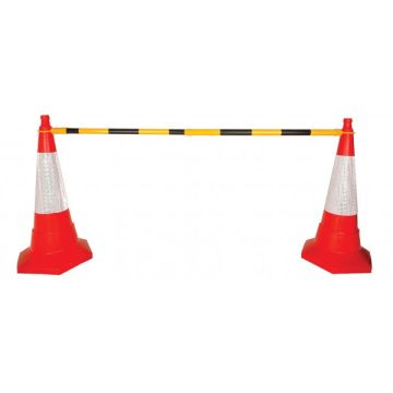 Signs & Labels FTRAF704 Extending Barrier Cone Pole Black Yellow