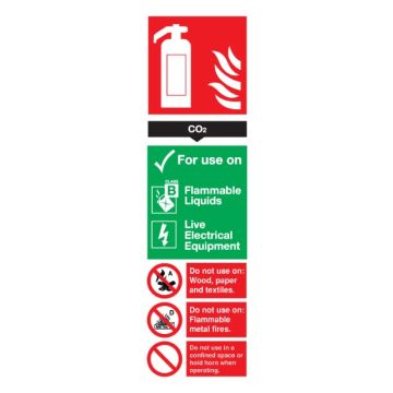 Signs & Labels FFR02124R 300 X 100mm Co2 Extinguisher