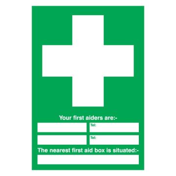 Signs & Labels FMS04351R 210 X 148mm Your 1st Aiders Are Sign