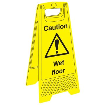 Signs & Labels FJANC160 600 X 300mm Caution Wet Floor Stand